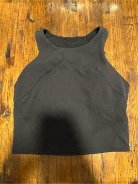 Black Women's High Neck Cropped Tank Top